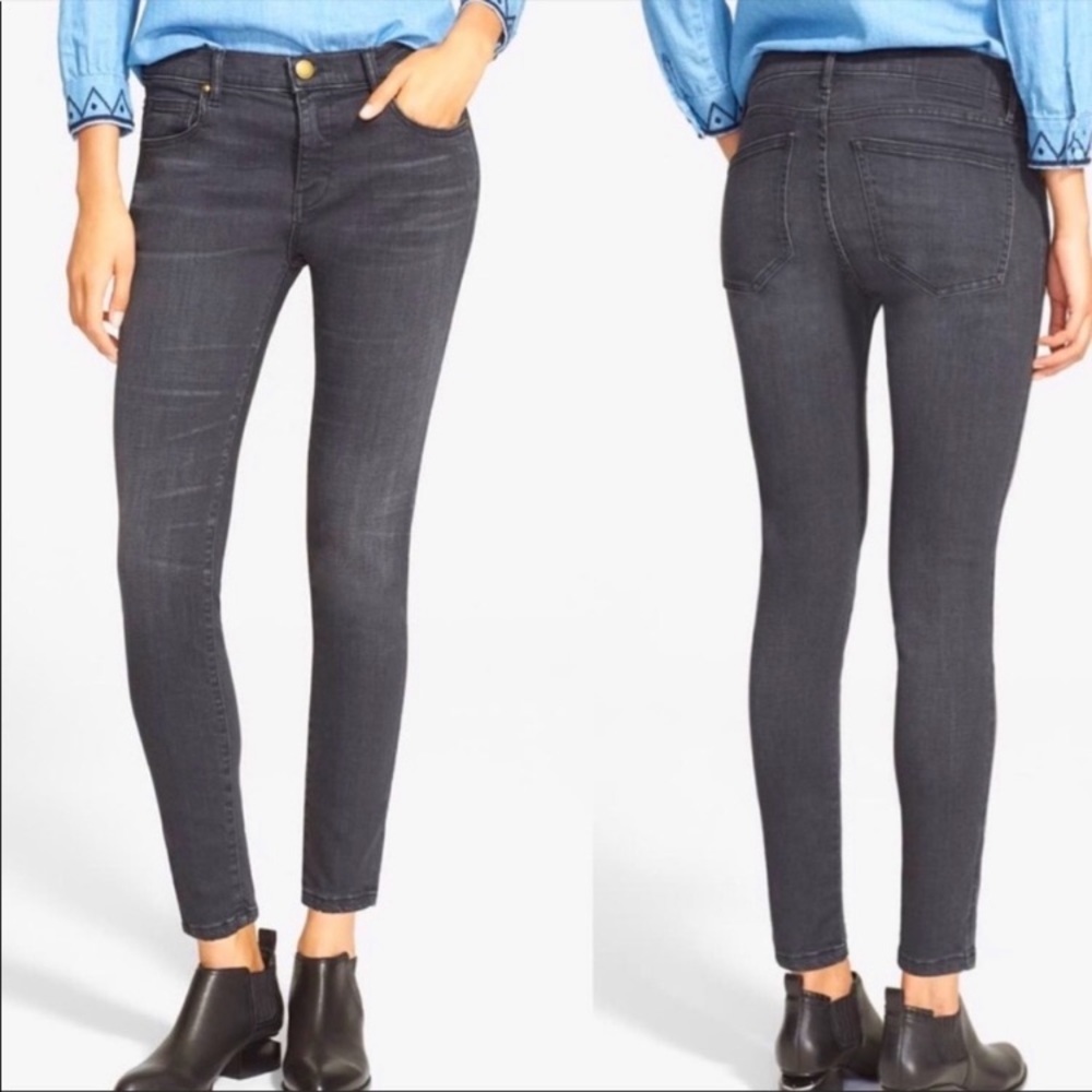 The Great. The almost skinny charcoal gray jeans size 27